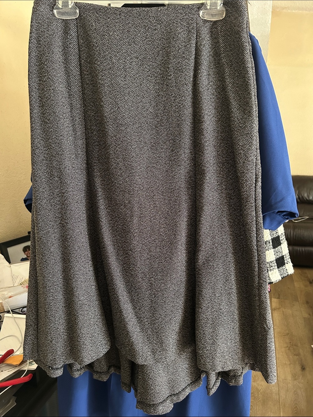 New York & Co Gray A-Line Midi Skirt